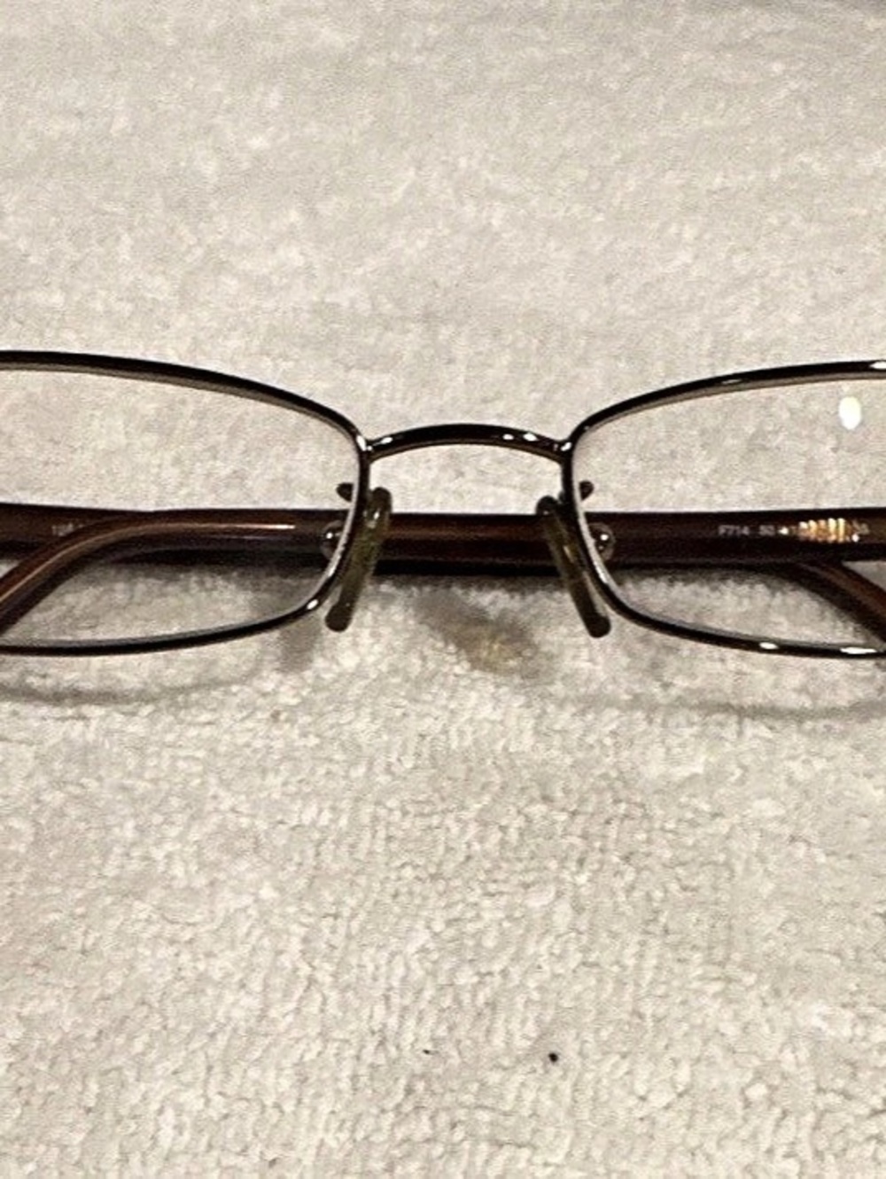 Vintage Fendi F714 Eyeglasses Rectangular Frames Brown & Gold